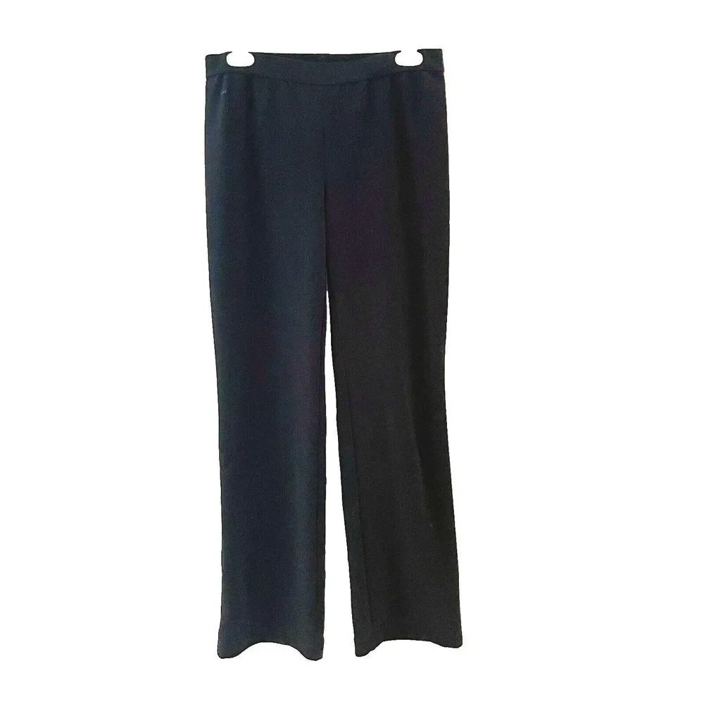 Chicos Womens Black Trouser Ankle Pants 4 Sz 0 Classic Straight Leg Pull On